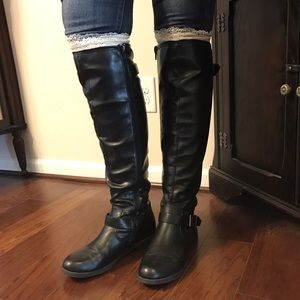 Black Knee High Boots