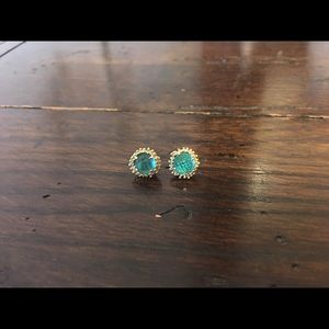 Teal and crystal Kendra Scott studs