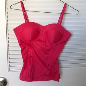 Red bustier top