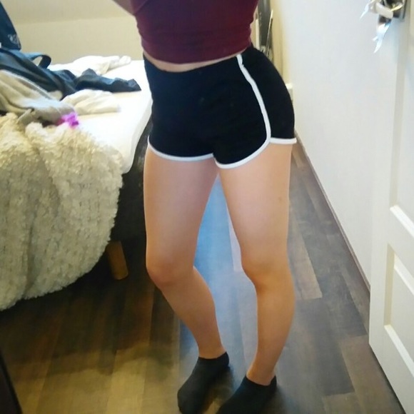 Black runner shorts