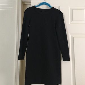Banana Republic black textured sweater dress