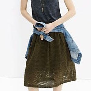 NWT Madewell Trelliswork Eyelet Midi Skirt