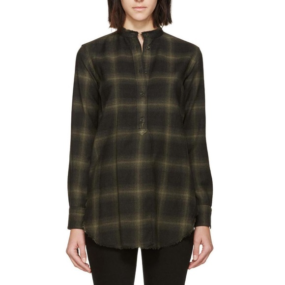 NWOT Helmut Lang Plaid Cashmere & Wool Flannel