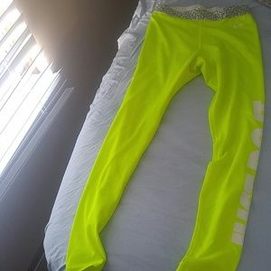 Nike like green Just Do It fleece lined spandex