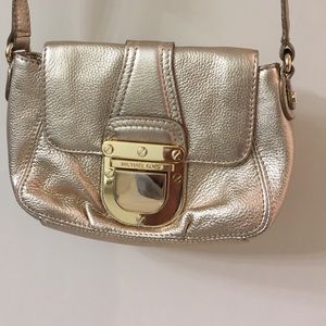 Michael kors gold cross body bag