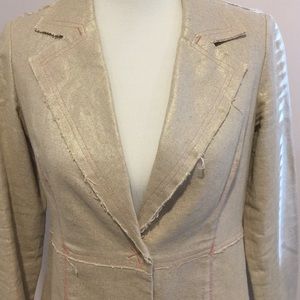True Meaning, Metallic Gold Blazer, Size 8