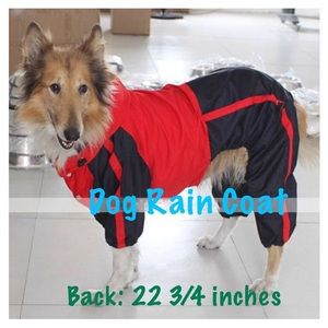 Dog full body rain coat red and black 2 xl New