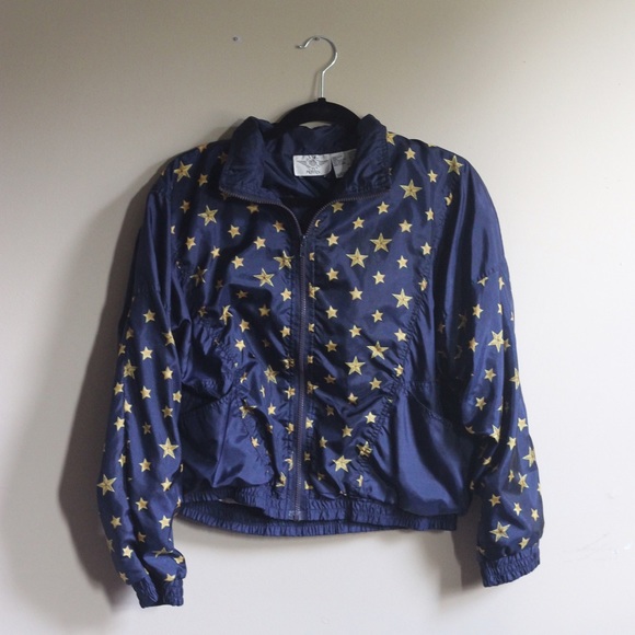 SOLD Vintage Nautical Star Print Windbreaker