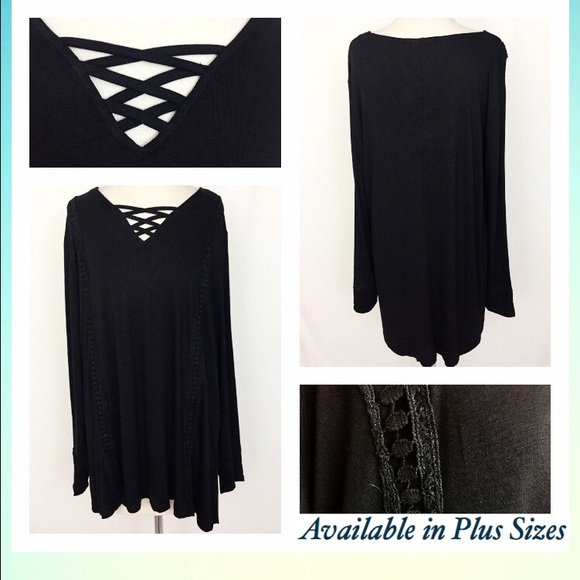 PLUS 3X Last 1 Gorgeous Lace Up Crochet Trim Tunic - Picture 4 of 4