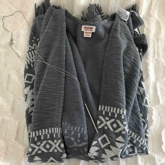 Grey Aztec/Tribal poncho