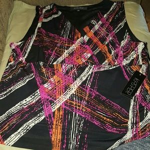 Kasper Sleeveless VNeck Top