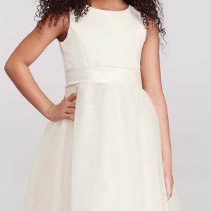 Ivory David's Bridal flower girl dress, size 10