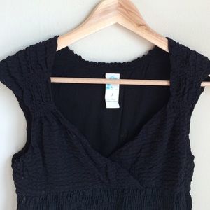 Anthropologie black mesh top sz S
