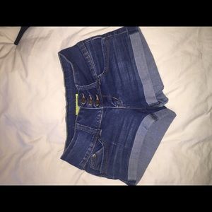 Size 1 jean shorts. With three button up