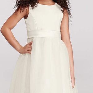 David's Bridal Ivory Flower Girl Dress