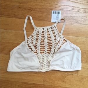 Out From Under Crochet Front High Neck Bra