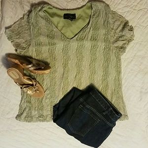 Venezia two tone green blouse