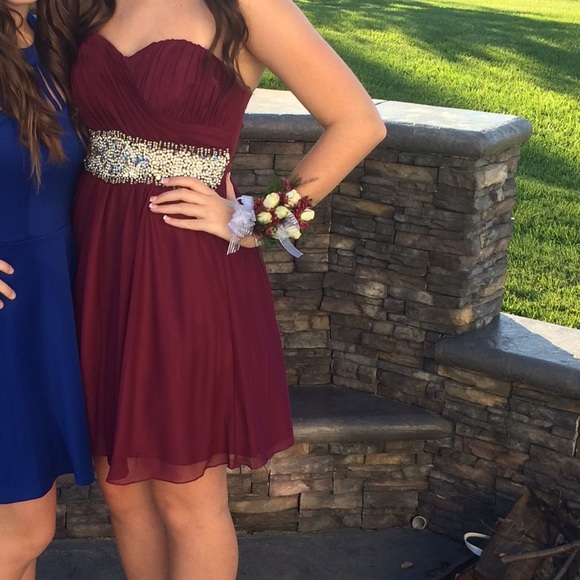Short Strapless Rhinestone Dress - Picture 2 of 4