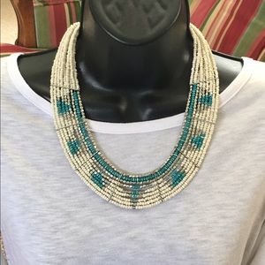 Turquoise Beaded Collar Necklace
