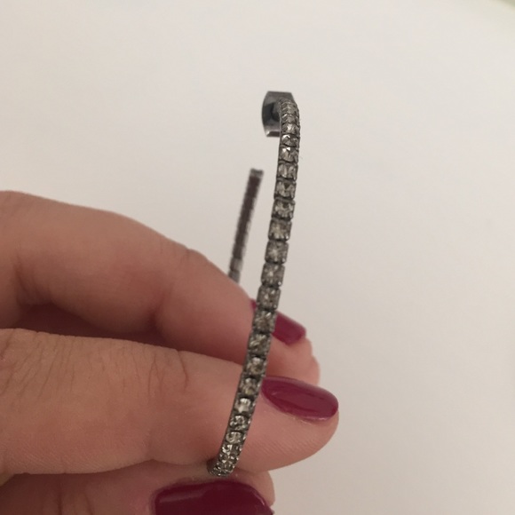 Silver Stone Hoops! - Picture 2 of 2