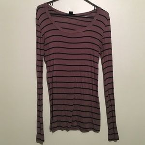 Really soft taupe and black striped top