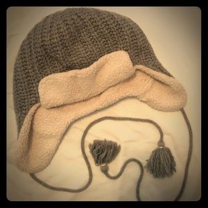 J Crew Fuzzy Earflap knit hat