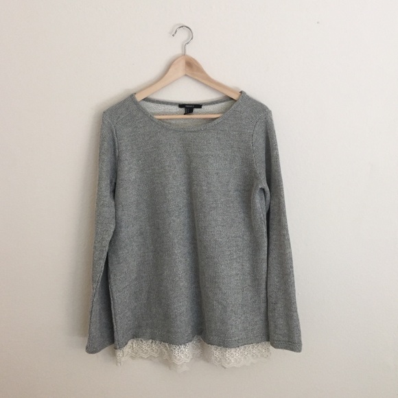 Lace trim sweater