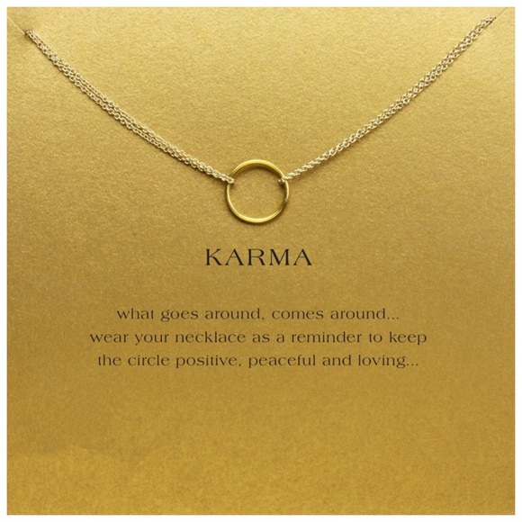 Jewelry - DF16 Gold Dipped Karma Necklace With Card