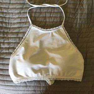 L.A. Hearts Bikini White Halter w/crotchet trim