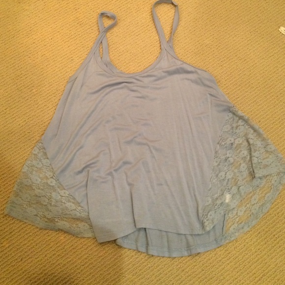 Blue lace tank top