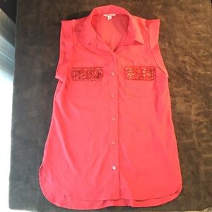 Candies Coral Sleeveless Women's Top Size M