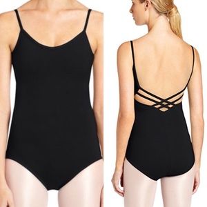 EUC 👑 cross-back leotard bodysuit Capezio {large}