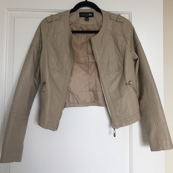 Forever 21 Jackets & Blazers - FOREVER 21 tan faux leather jacket