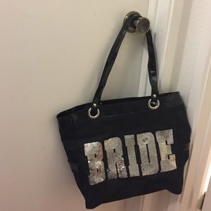 Silver Sequin Bride Tote