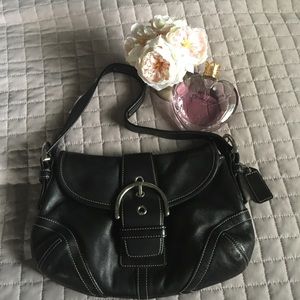 COACH small black leather shoulder bag