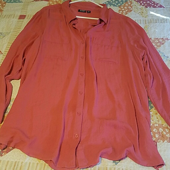 a.n.a pink button down