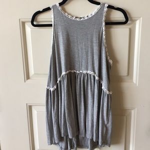 POL Zipper Back Bohemian Tank- Medium