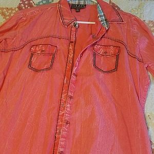 Pink Western Button Down
