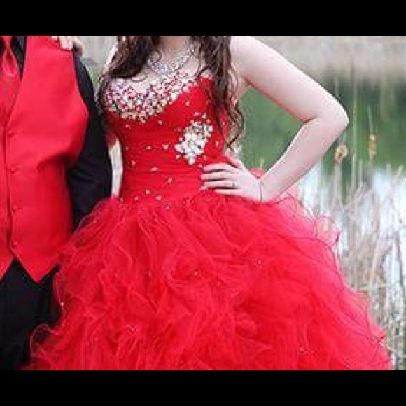Mori Lee Red Prom Dress Ball Gown