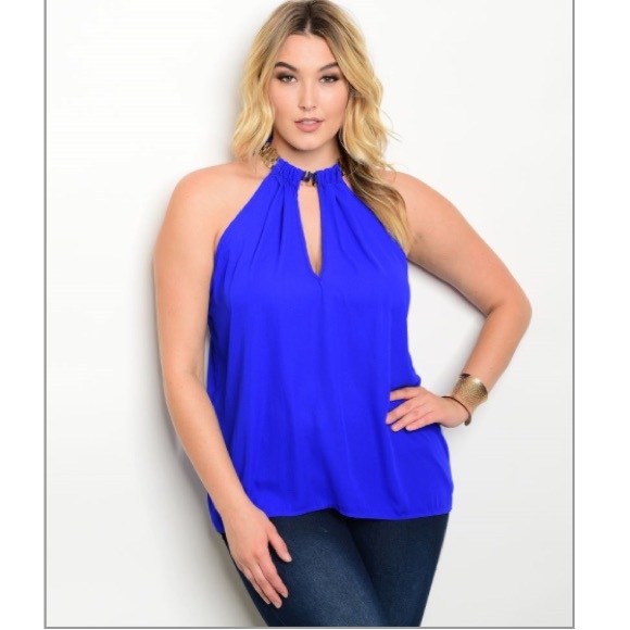 HP💋 (3X LEFT) NEW PLUS Sexy royal blue tank - Picture 2 of 3