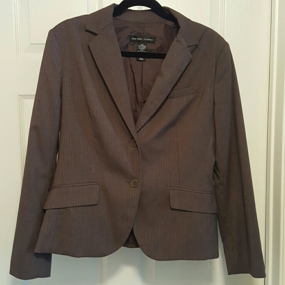 Brown stripe pant suite