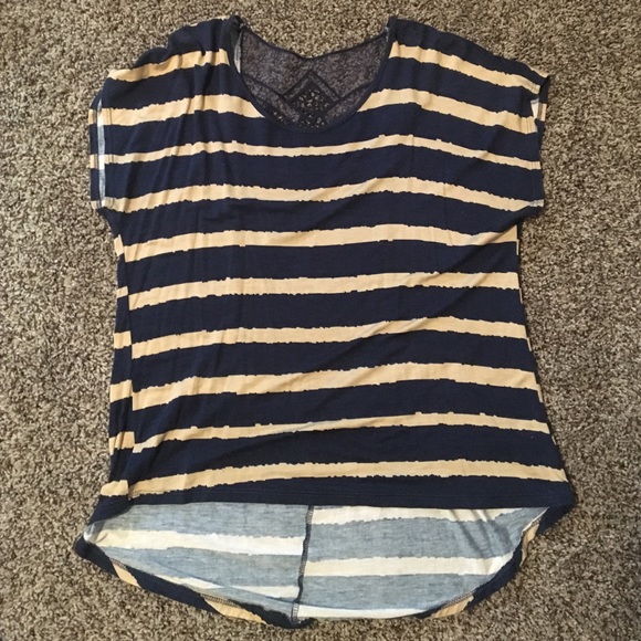 Stripped dress shirt.