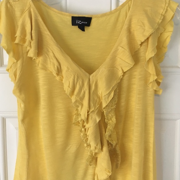Cute Yellow Top with Lace Design - Picture 4 of 4