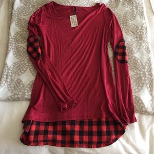 NWT Red/checkered Top