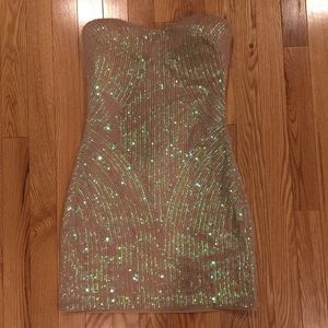 Sequin Strapless bebe Dress