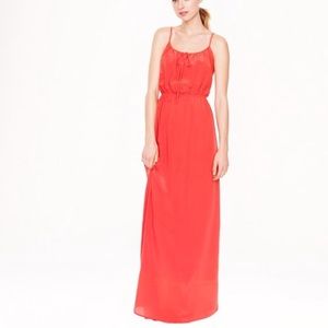 J.Crew size 0 red silk maxi dress