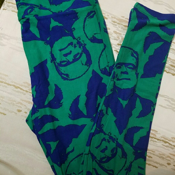 Green Blue Frankentein Monster Lularoe Leggings OS