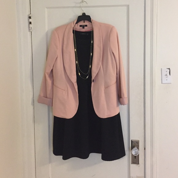 Black fit and flare dress with pockets!