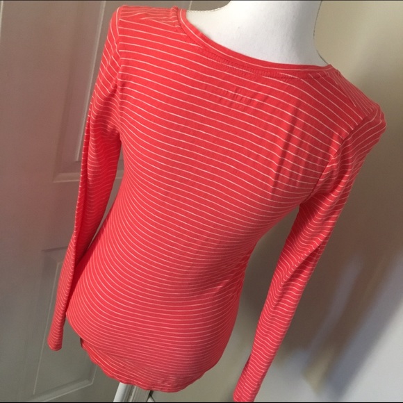 J. Crew Size S Vintage Cotton Coral LS Tee NWOT - Picture 3 of 4