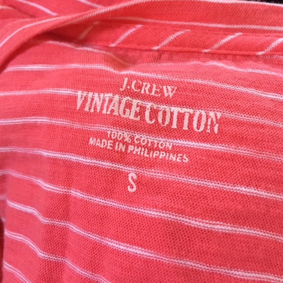 J. Crew Size S Vintage Cotton Coral LS Tee NWOT - Picture 4 of 4